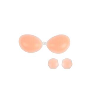 NuBra  Adhesive Silicone Strapless Bra Women One Size Cup B Nude Backless Lift